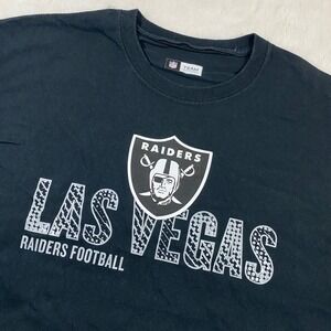 Las Vegas Raiders Football NFL Team Apparel Big Logo Black T-Shirt Mens XL